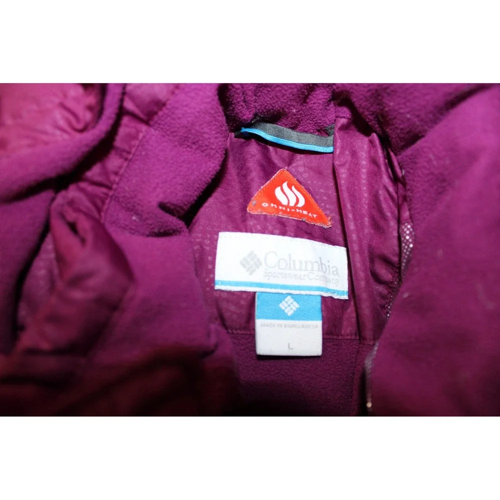 Columbia Girls Alpine Action Jacket L Purple Down Omni-Heat Ski Coat No Fur